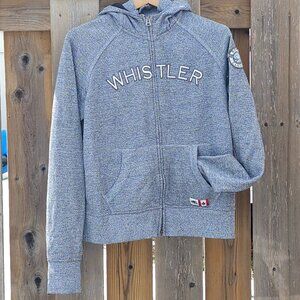 ROOTS WHISTLER Hoodie Full Zip Size Large Embroidered Patch Cotton